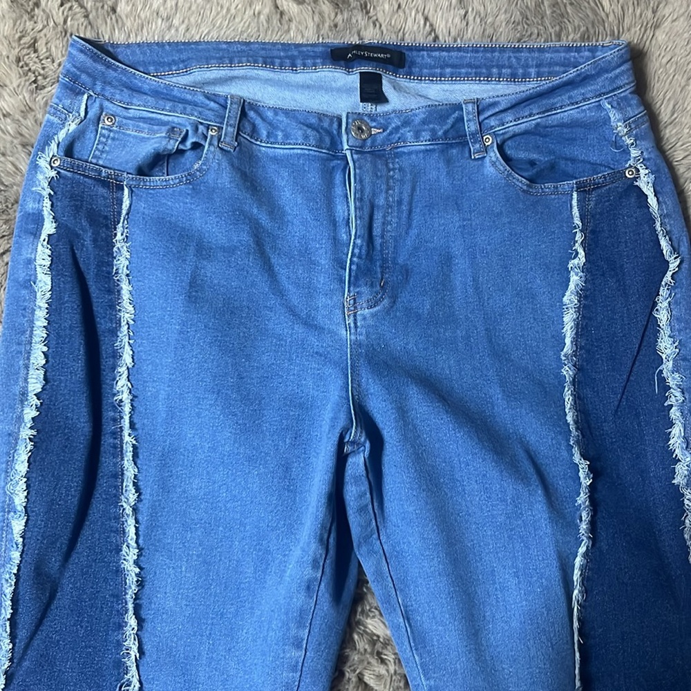 Ashley Stewart two-tone flare jeans - Picture 3 of 5